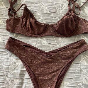 Brown with gold speckles bikini